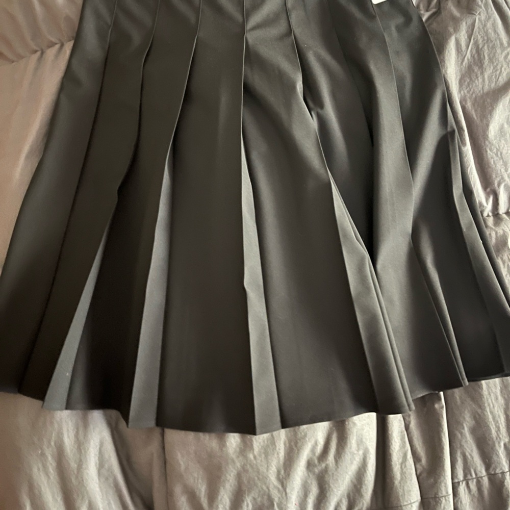 Uniqlo Black Plaid A-Line Skirt